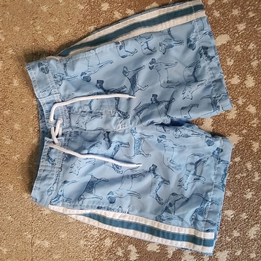 Boys swim trunks dog print